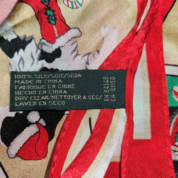 Harve Benard Christmas Dogs 100% Silk Scarf ~ 26" x 10" - Picture 2 of 4